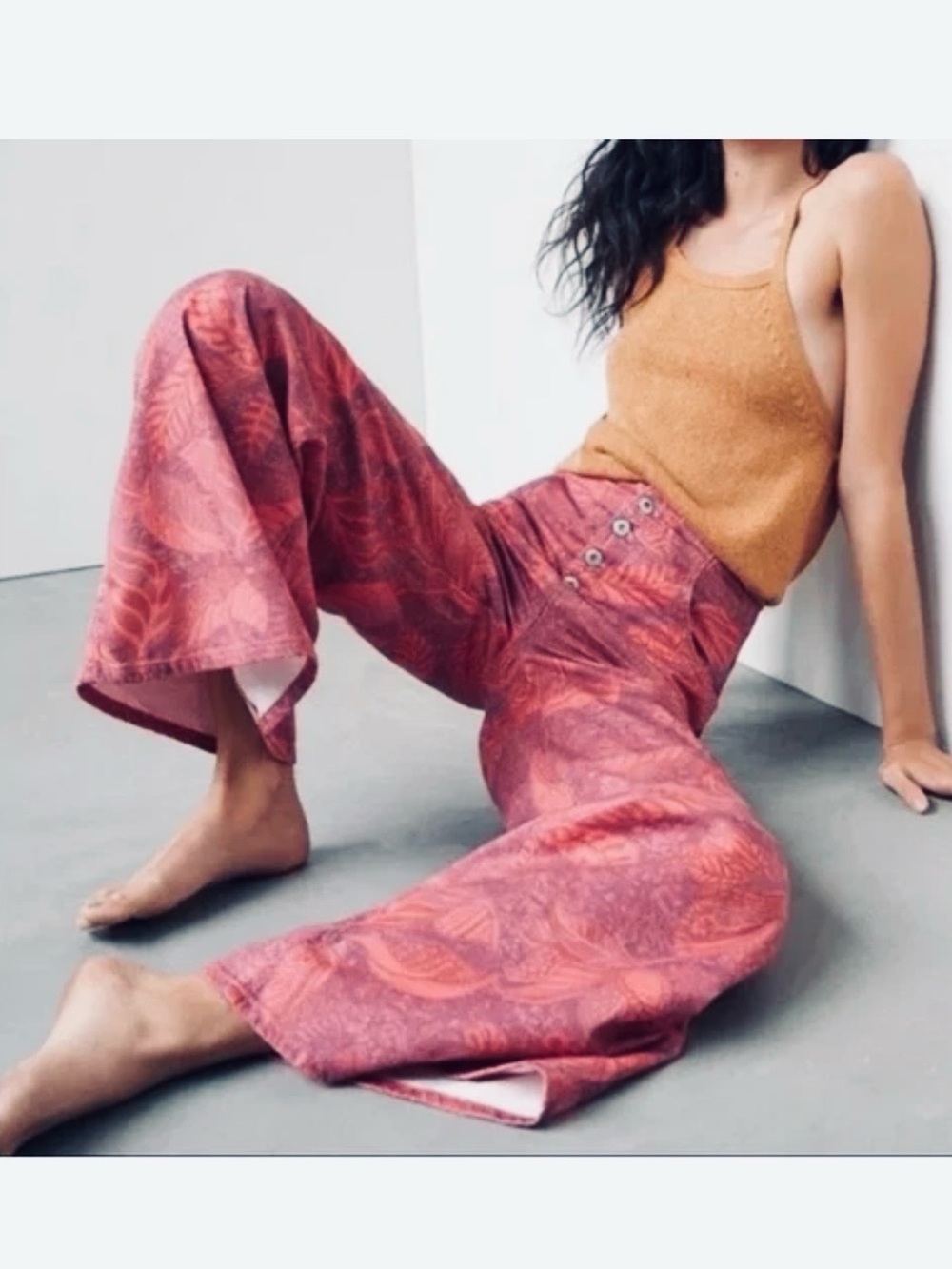 Anthropologie Pilcro The Uppercase A Wide Leg Pants 26 Crop